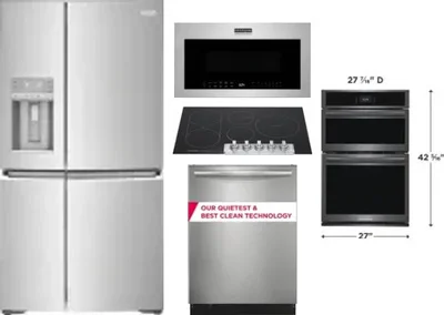 5 Piece Package Includes Refrigerator, Cooktop, Wall Oven, Microwave And Dishwasher