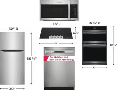 5 Piece Package Includes Refrigerator, Cooktop, Wall Oven, Microwave And Dishwasher