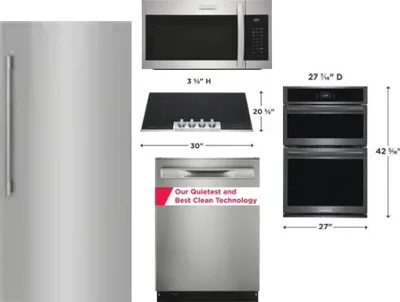 5 Piece Package Includes Refrigerator, Cooktop, Wall Oven, Microwave And Dishwasher