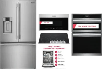 5 Piece Package Includes Refrigerator, Cooktop, Wall Oven, Microwave And Dishwasher