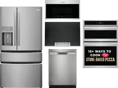 5 Piece Package Includes Refrigerator, Cooktop, Wall Oven, Microwave And Dishwasher