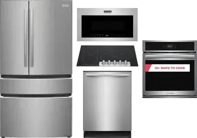 5 Piece Package Includes Refrigerator, Cooktop, Wall Oven, Microwave And Dishwasher