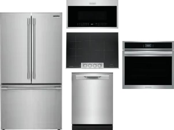 5 Piece Package Includes Refrigerator, Cooktop, Wall Oven, Microwave And Dishwasher