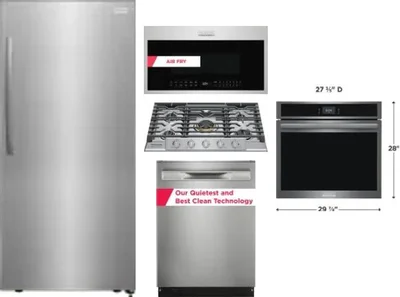 5 Piece Package Includes Refrigerator, Cooktop, Wall Oven, Microwave And Dishwasher