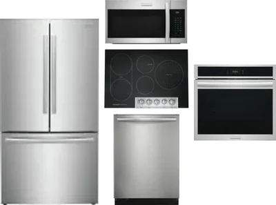 5 Piece Package Includes Refrigerator, Cooktop, Wall Oven, Microwave And Dishwasher