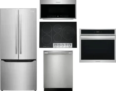 5 Piece Package Includes Refrigerator, Cooktop, Wall Oven, Microwave And Dishwasher