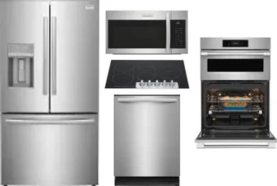 5 Piece Package Includes Refrigerator, Cooktop, Wall Oven, Microwave And Dishwasher
