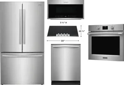 5 Piece Package Includes Refrigerator, Cooktop, Wall Oven, Microwave And Dishwasher