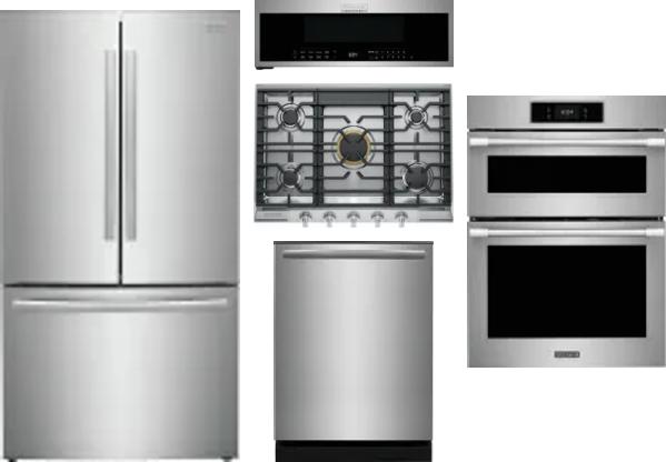 5 Piece Package Includes Refrigerator, Cooktop, Wall Oven, Microwave And Dishwasher