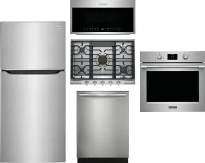 5 Piece Package Includes Refrigerator, Cooktop, Wall Oven, Microwave And Dishwasher