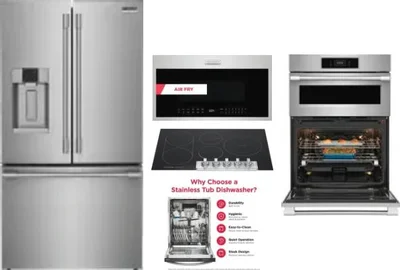 5 Piece Package Includes Refrigerator, Cooktop, Wall Oven, Microwave And Dishwasher