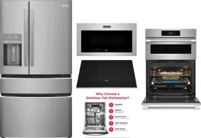 5 Piece Package Includes Refrigerator, Cooktop, Wall Oven, Microwave And Dishwasher