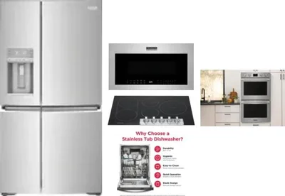 5 Piece Package Includes Refrigerator, Cooktop, Wall Oven, Microwave And Dishwasher