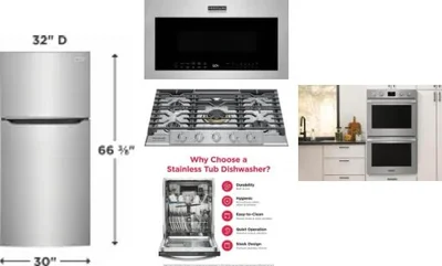5 Piece Package Includes Refrigerator, Cooktop, Wall Oven, Microwave And Dishwasher