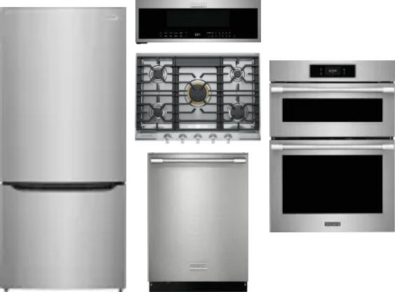 5 Piece Package Includes Refrigerator, Cooktop, Wall Oven, Microwave And Dishwasher