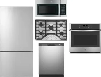 5 Piece Package Includes Refrigerator, Cooktop, Wall Oven, Microwave And Dishwasher