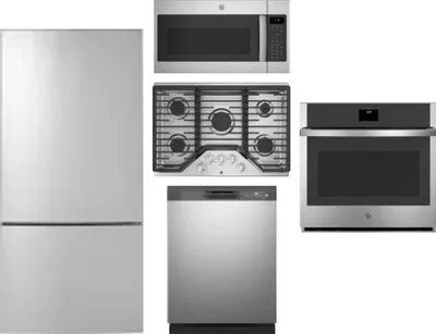 5 Piece Package Includes Refrigerator, Cooktop, Wall Oven, Microwave And Dishwasher