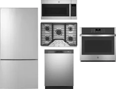 5 Piece Package Includes Refrigerator, Cooktop, Wall Oven, Microwave And Dishwasher