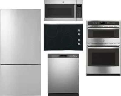 5 Piece Package Includes Refrigerator, Cooktop, Wall Oven, Microwave And Dishwasher