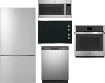 5 Piece Package Includes Refrigerator, Cooktop, Wall Oven, Microwave And Dishwasher