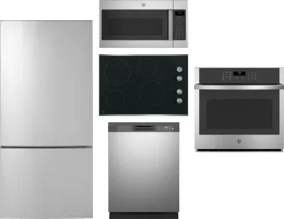 5 Piece Package Includes Refrigerator, Cooktop, Wall Oven, Microwave And Dishwasher