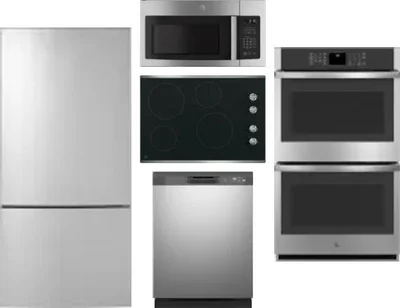 5 Piece Package Includes Refrigerator, Cooktop, Wall Oven, Microwave And Dishwasher
