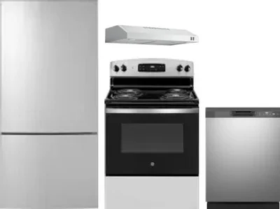 4 Piece Package Includes Refrigerator, Range, Hood And Dishwasher