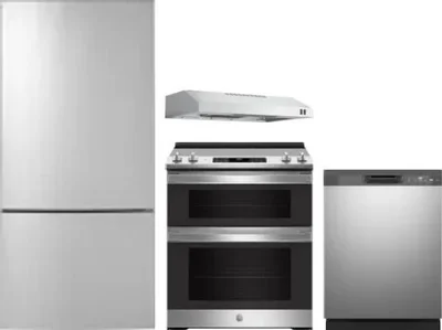 4 Piece Package Includes Refrigerator, Range, Hood And Dishwasher