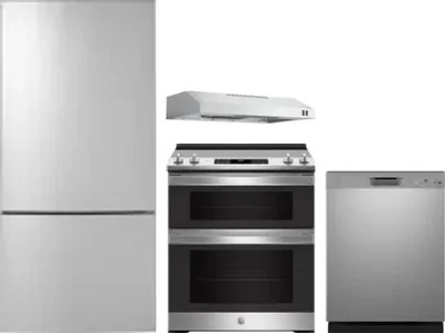 4 Piece Package Includes Refrigerator, Range, Hood And Dishwasher