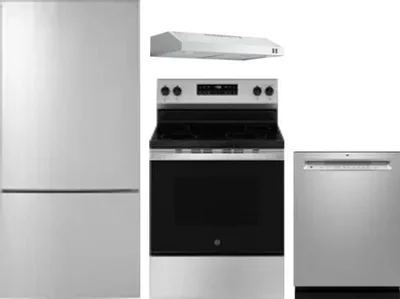 4 Piece Package Includes Refrigerator, Range, Hood And Dishwasher