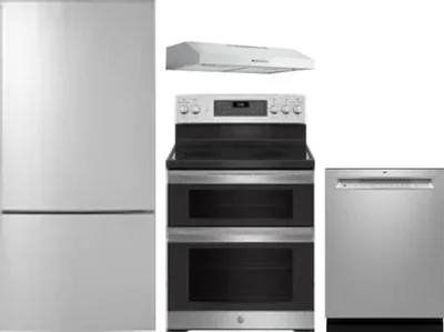4 Piece Package Includes Refrigerator, Range, Hood And Dishwasher