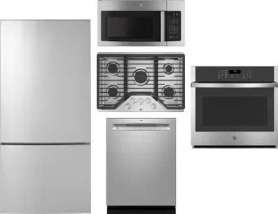 5 Piece Package Includes Refrigerator, Cooktop, Wall Oven, Microwave And Dishwasher
