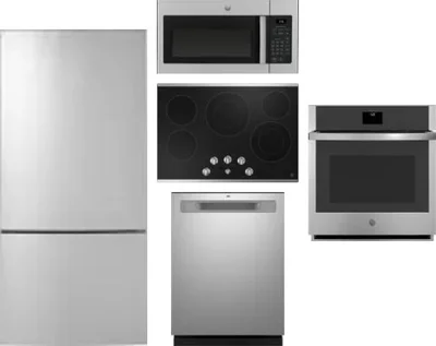 5 Piece Package Includes Refrigerator, Cooktop, Wall Oven, Microwave And Dishwasher