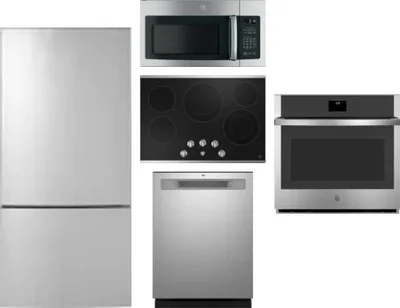 5 Piece Package Includes Refrigerator, Cooktop, Wall Oven, Microwave And Dishwasher