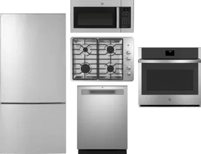 5 Piece Package Includes Refrigerator, Cooktop, Wall Oven, Microwave And Dishwasher