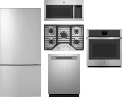 5 Piece Package Includes Refrigerator, Cooktop, Wall Oven, Microwave And Dishwasher