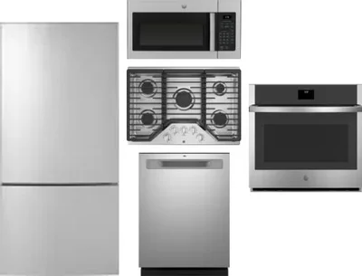 5 Piece Package Includes Refrigerator, Cooktop, Wall Oven, Microwave And Dishwasher