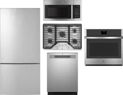 5 Piece Package Includes Refrigerator, Cooktop, Wall Oven, Microwave And Dishwasher