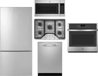 5 Piece Package Includes Refrigerator, Cooktop, Wall Oven, Microwave And Dishwasher
