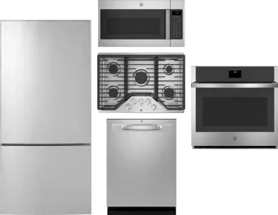 5 Piece Package Includes Refrigerator, Cooktop, Wall Oven, Microwave And Dishwasher