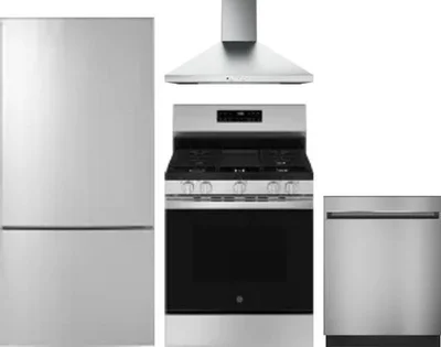 4 Piece Package Includes Refrigerator, Range, Hood And Dishwasher