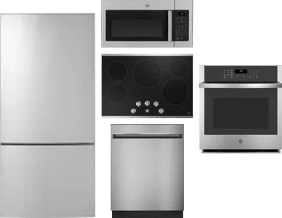 5 Piece Package Includes Refrigerator, Cooktop, Wall Oven, Microwave And Dishwasher