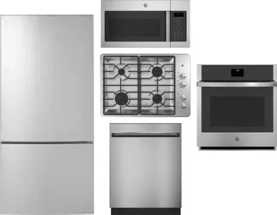 5 Piece Package Includes Refrigerator, Cooktop, Wall Oven, Microwave And Dishwasher