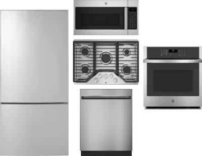 5 Piece Package Includes Refrigerator, Cooktop, Wall Oven, Microwave And Dishwasher