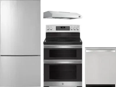 4 Piece Package Includes Refrigerator, Range, Hood And Dishwasher