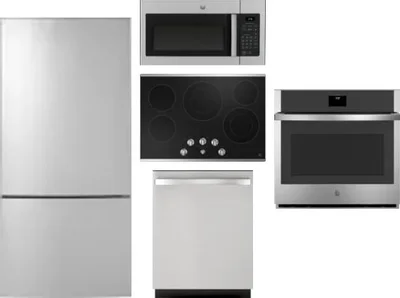 5 Piece Package Includes Refrigerator, Cooktop, Wall Oven, Microwave And Dishwasher