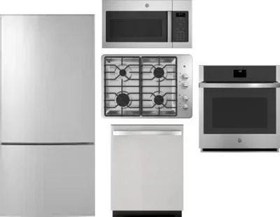 5 Piece Package Includes Refrigerator, Cooktop, Wall Oven, Microwave And Dishwasher