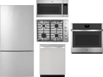 5 Piece Package Includes Refrigerator, Cooktop, Wall Oven, Microwave And Dishwasher