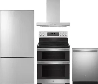 4 Piece Package Includes Refrigerator, Range, Hood And Dishwasher