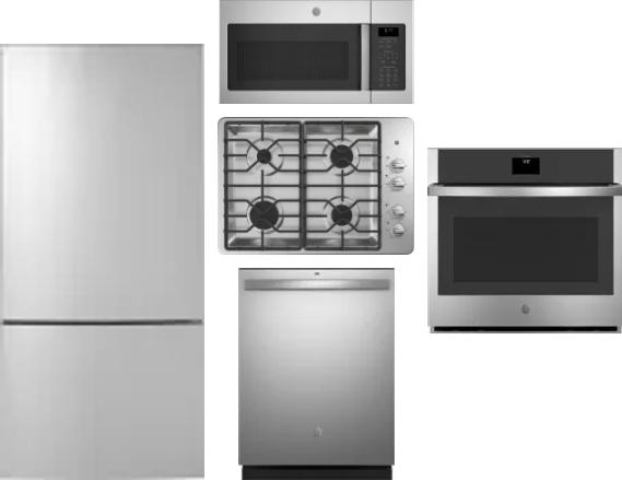 5 Piece Package Includes Refrigerator, Cooktop, Wall Oven, Microwave And Dishwasher